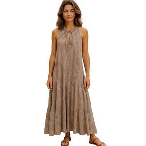 Prologue Taupe Halter Maxi Dress